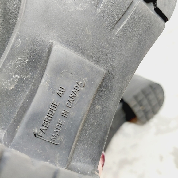 Boutique Black Leather Fur Trim Buckle Ankle Strap Block Heel Winter Boots D357 - Picture 9 of 13